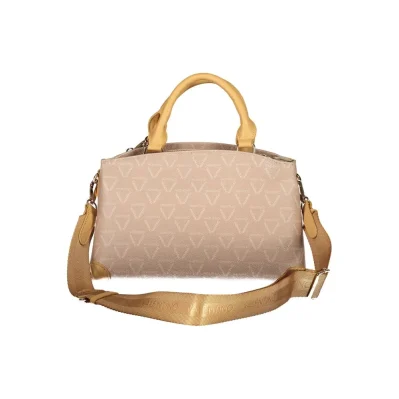 Beige Polyurethane Women Handbag