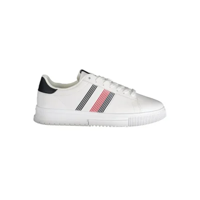 White Polyurethane Men Sneaker
