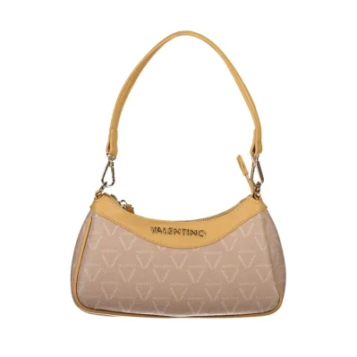 Beige Polyurethane Women Handbag