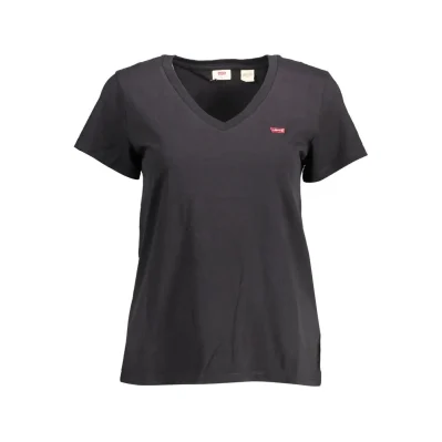 Black Cotton Women T-Shirt