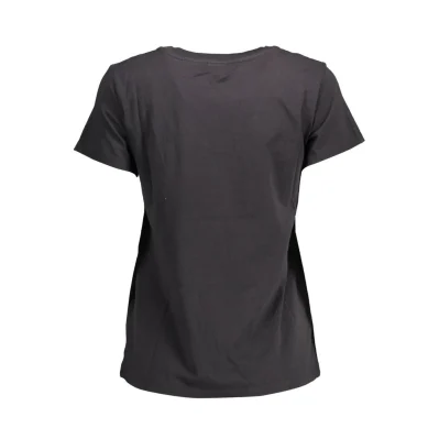 Black Cotton Women T-Shirt