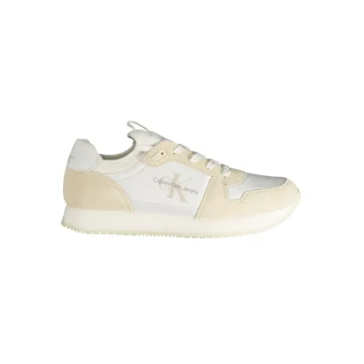White Polyester Men Sneaker