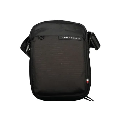 Black Recycled Polyester Men Shoulder Bag