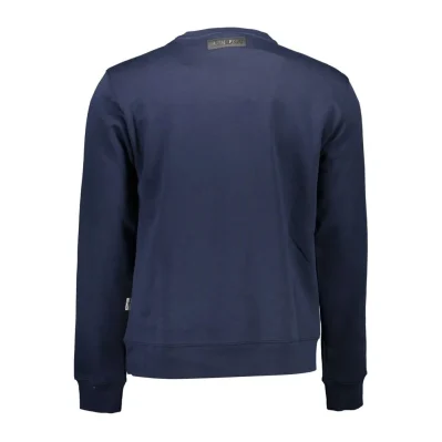 Blue Cotton Men Sweater