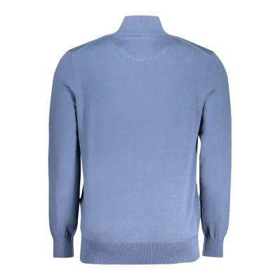 Blue Cotton Men Sweater