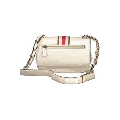 Beige Polyurethane Women Handbag