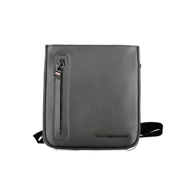 Black Polyurethane Men Shoulder Bag