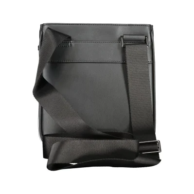Black Polyurethane Men Shoulder Bag