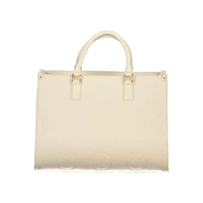Beige Polyethylene Women Handbag