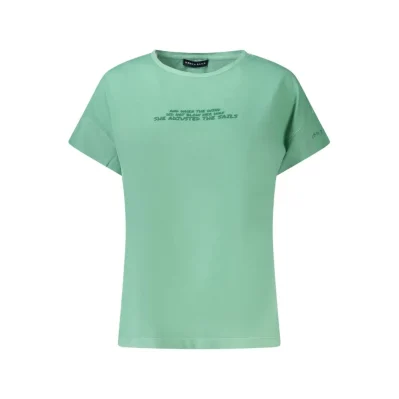 Green Cotton Women T-Shirt