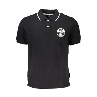 Black Cotton Men Polo Shirt