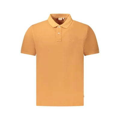 Orange Cotton Men Polo Shirt