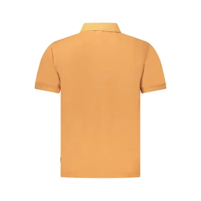 Orange Cotton Men Polo Shirt