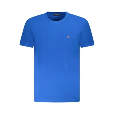Blue Cotton Men T-Shirt