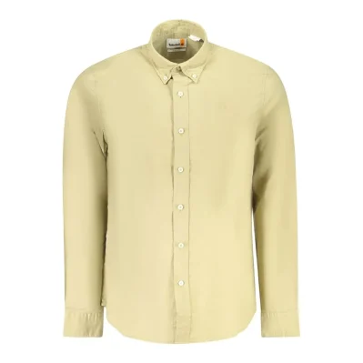 Beige Cotton Men Shirt