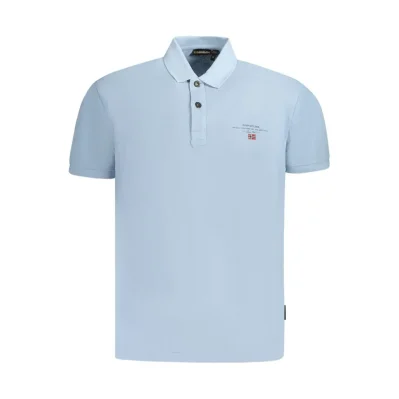 Light Blue Cotton Men Polo Shirt