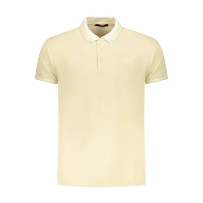 Beige Cotton Men Polo Shirt