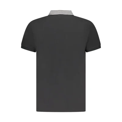 Black Cotton Men Polo Shirt