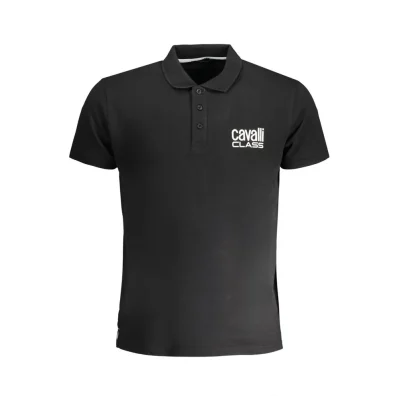 Black Cotton Men Polo Shirt