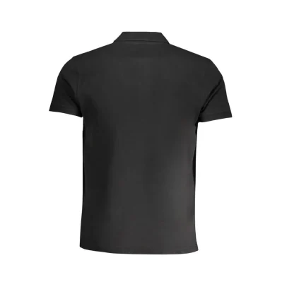 Black Cotton Men Polo Shirt