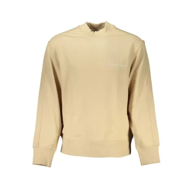 Beige Cotton Men Sweater