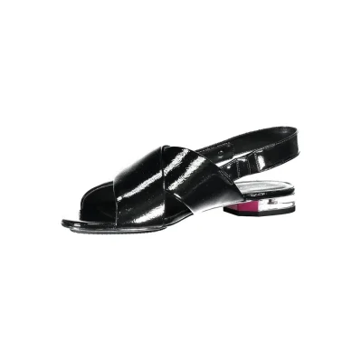 Black Leather Women Sandal