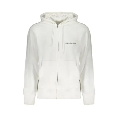 White Cotton Men's Hooded Sweater