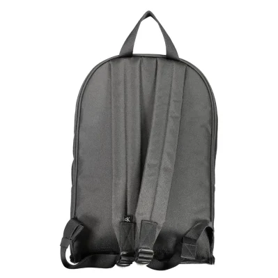 Black Polyester Men Backpack