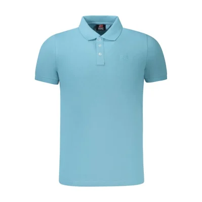 Light Blue Cotton Men Polo Shirt