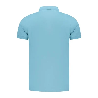 Light Blue Cotton Men Polo Shirt