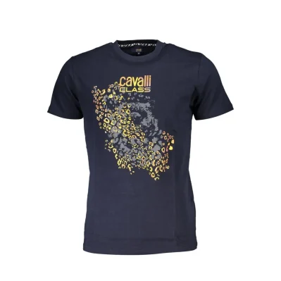 Blue Cotton Men T-Shirt