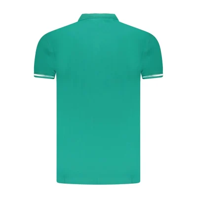 Green Cotton Men Polo Shirt