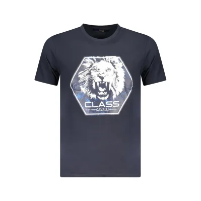 Blue Cotton Men T-Shirt