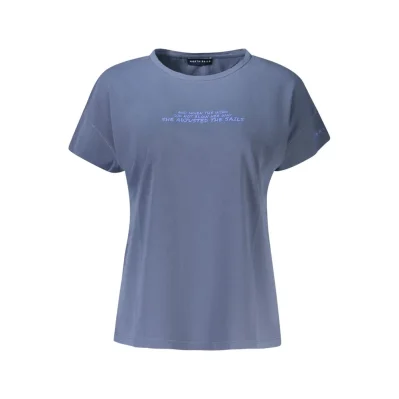 Blue Cotton Women T-Shirt
