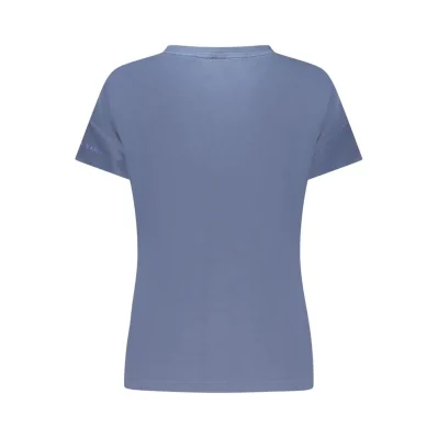 Blue Cotton Women T-Shirt