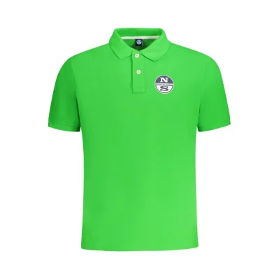 Green Cotton Men Polo Shirt