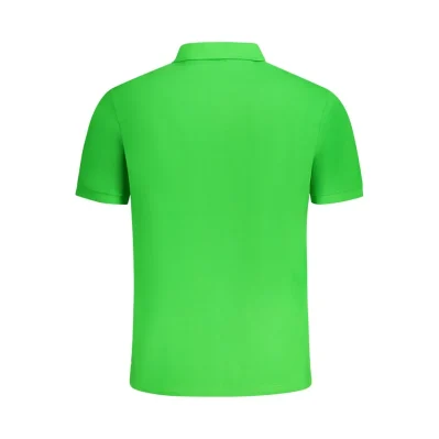 Green Cotton Men Polo Shirt