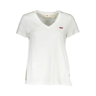White Cotton Women T-Shirt