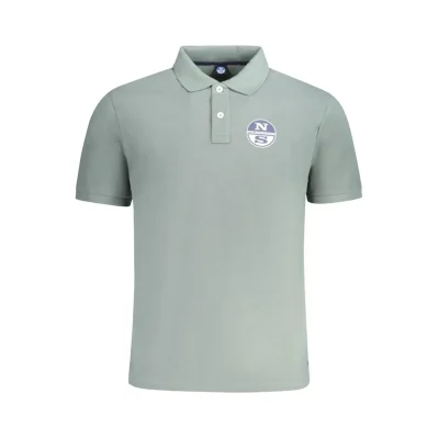 Green Cotton Men Polo Shirt