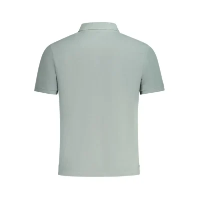 Green Cotton Men Polo Shirt