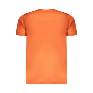 Orange Polyester Men T-Shirt