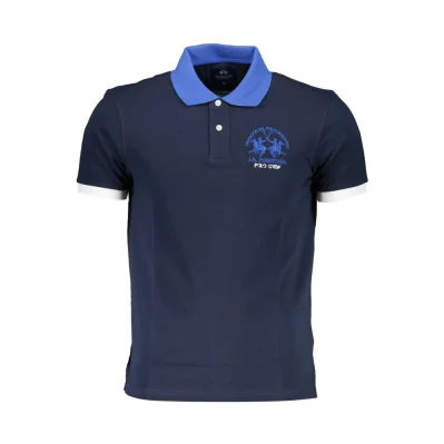 Blue Cotton Mens Polo Shirt