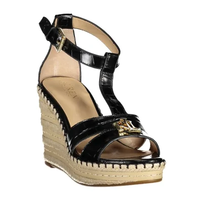 Black Leather Women Sandal