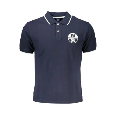 Blue Cotton Men's Polo Shirt