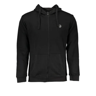 Black Cotton Men's Hooded Sweater