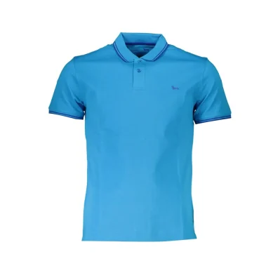 Light Blue Cotton Men Polo Shirt