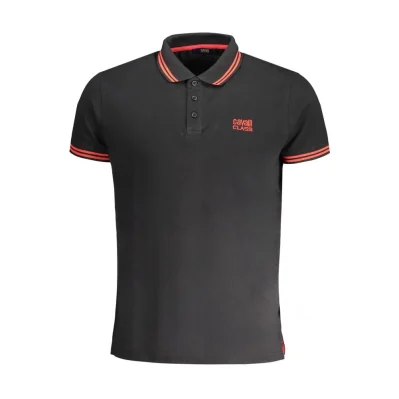 Black Cotton Men Polo Shirt