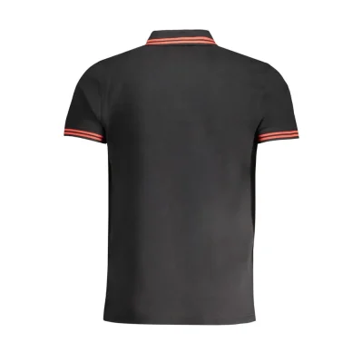 Black Cotton Men Polo Shirt