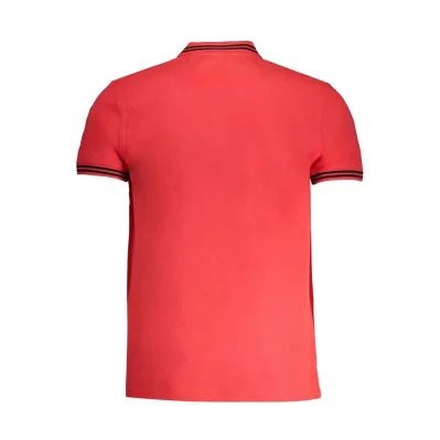 Red Cotton Men Polo Shirt