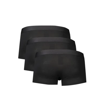 Black Polyester Men Boxer Underwear